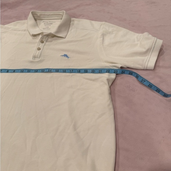 Tommy Bahama White Polo Shirt with Blue Logo - Picture 7 of 9
